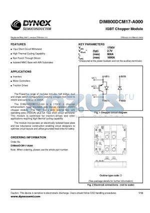 DIM800DCM17-A000 datasheet - IGBT Chopper Module