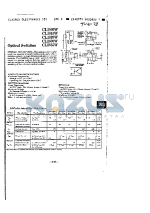 CLI830W datasheet - This optical switch couples a gallium arsenide infrared emitting diode