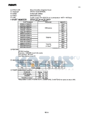 BR95010-RDS6TP datasheet - Supply voltage 1.8V~5.5V/Operating temperature -40C~85C type