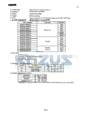 BR95020-WDS6TP datasheet - Supply voltage 2.5V~5.5V/Operating temperature -40C~85C type