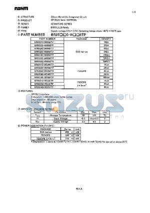 BR95020-WMN6TP datasheet - Supply voltage 2.5V~5.5V/Operating temperature -40C~85C type