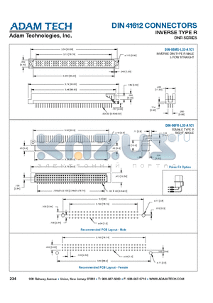 DIN-96FR-L33-A1C1 datasheet - DIN 41612 CONNECTORS INVERSE TYPE R