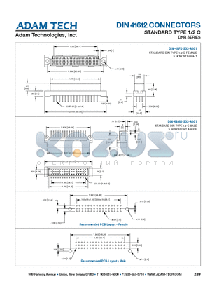 DIN-48MR-S33-A1C1 datasheet - DIN 41612 CONNECTORS STANDARD TYPE 1/2 C