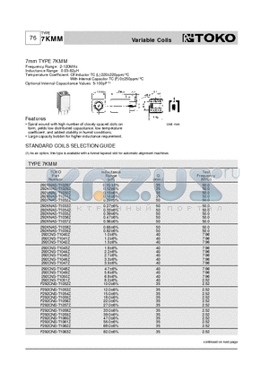 292CNS-T1042Z datasheet - Variable Coils