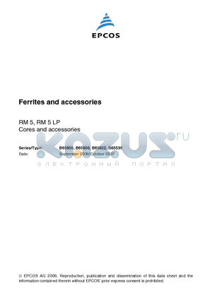 B65805P0000R092 datasheet - Ferrites and accessories