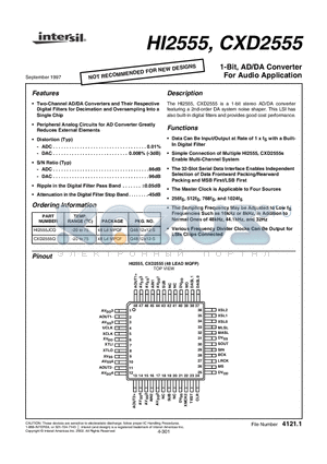 CXD2555 datasheet - 1-Bit, AD/DA Converter For Audio Application