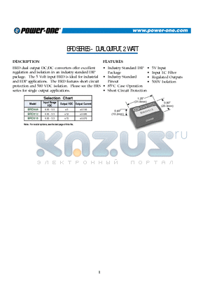 BRD512 datasheet - DUAL OUTPUT, 2 WATT