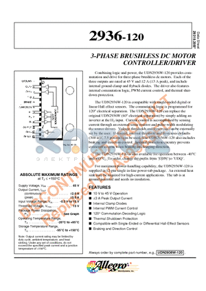 2936-120_02 datasheet - 3-PHASE BRUSHLESS DC MOTOR CONTROLLER/DRIVER