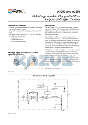 A3250_06 datasheet - Field-Programmable, Chopper-Stabilized Unipolar Hall-Effect Switches