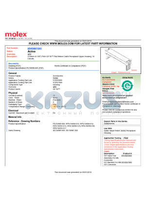 54560-1001 datasheet - 2.54mm (0.100