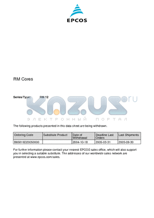 B65815-E-R49 datasheet - RM 12 In accordance with IEC 60431