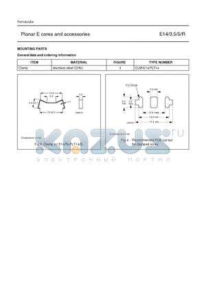 CLM-E14 datasheet - Planar E cores and accessories