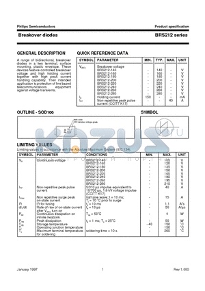 BRS212-280 datasheet - Breakover diodes