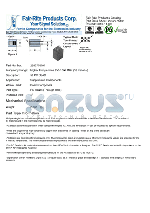 2952776101 datasheet - 52 PC BEAD