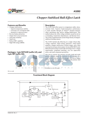 A3282ELHLT-T datasheet - Chopper-Stabilized Hall Effect Latch