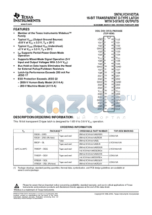 74LVCH16373ADGVRE4 datasheet - 16-BIT TRANSPARENT D-TYPE LATCH WITH 3-STATE OUTPUTS