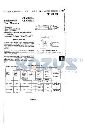 CLM3120A datasheet - PHOTOMODS NEON MODULES