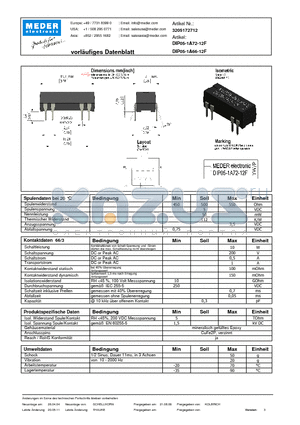 DIP05-1A66-12F_DE datasheet - (deutsch) DIP Reed Relay