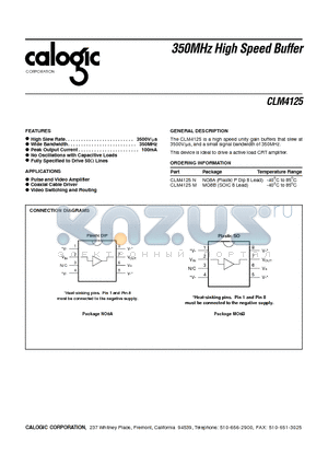 CLM4125N datasheet - 350MHz High Speed Buffer