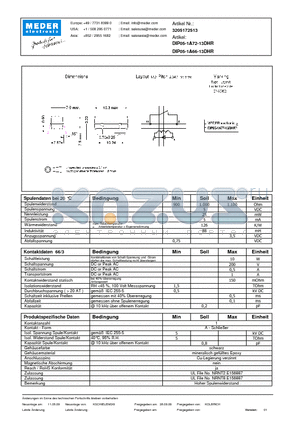 DIP05-1A72-13DHR_DE datasheet - (deutsch) DIP Reed Relay