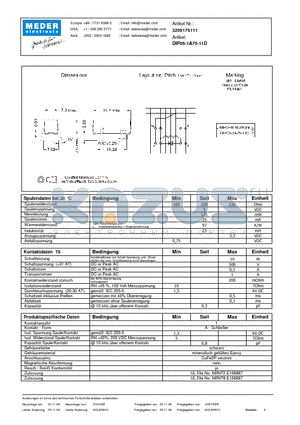 DIP05-1A75-11D_DE datasheet - (deutsch) DIP Reed Relay