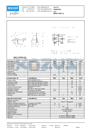 DIP05-1C90-51L datasheet - DIP Reed Relay