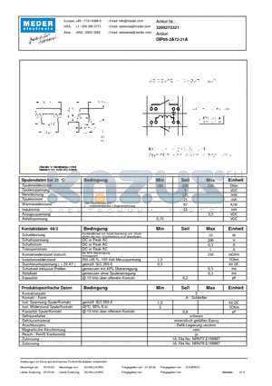 DIP05-2A72-21A_DE datasheet - (deutsch) DIP Reed Relay