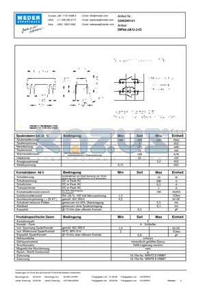 DIP05-2A72-21D_DE datasheet - (deutsch) DIP Reed Relay