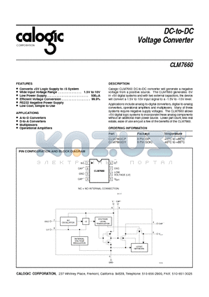 CLM7660CP datasheet - DC-to-DC Voltage Converter