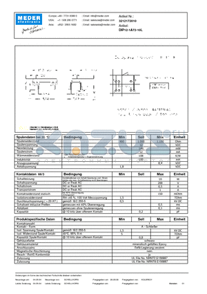 DIP12-1A72-10L_DE datasheet - (deutsch) DIP Reed Relay