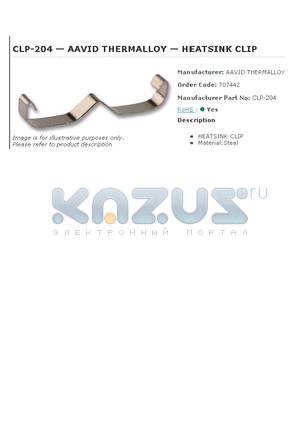 CLP-204 datasheet - HEATSINK CLIP