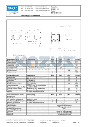 DIP12-1B72-19D_DE datasheet - (deutsch) DIP Reed Relay