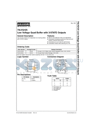 74LVQ125SC datasheet - Low Voltage Quad Buffer with 3-STATE Outputs