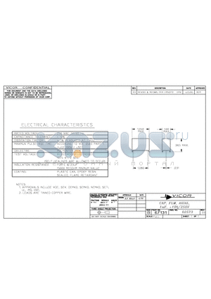 02573-03 datasheet - CAP, FLM, AXIAL, 1uF, -10%/250V