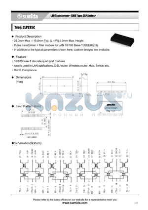 CLP285C datasheet - LAN Transformer