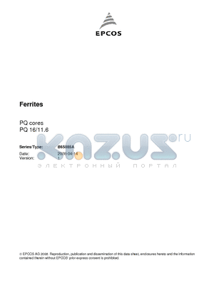 B65885A datasheet - Ferrites