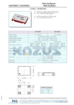 CXO7050T5 datasheet - SMD-Oszillatoren SMD-Oscillators