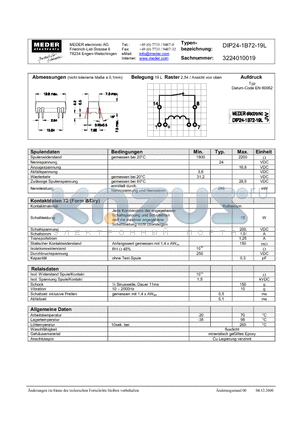 DIP24-1B72-19L_DE datasheet - (deutsch) DIP Reed Relay