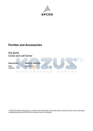 B65981A0000R051 datasheet - Ferrites and Accessories