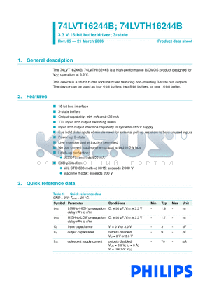 74LVT16244BDL datasheet - 3.3 V 16-bit buffer/driver; 3-state