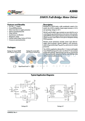 A3950 datasheet - DMOS Full-Bridge Motor Driver