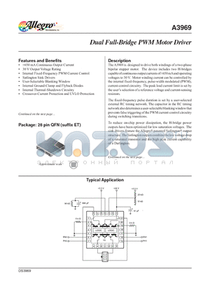 A3969 datasheet - Dual Full-Bridge PWM Motor Driver