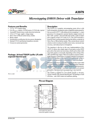 A3979_08 datasheet - Microstepping DMOS Driver with Translator