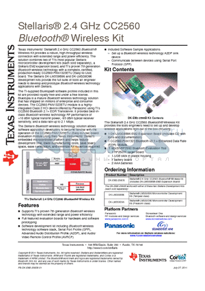 DK-LM3S9B96 datasheet - Bluetooth^ Wireless Kit