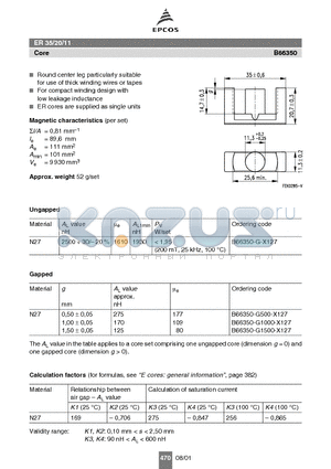 B66350-G1500-X127 datasheet - ER 35/20/11 Core