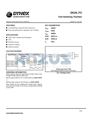 DK2416FCK datasheet - Fast Switching Thyristor