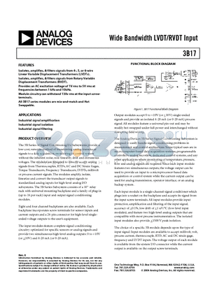 3B17-03 datasheet - Wide Bandwidth LVDT/RVDT Input