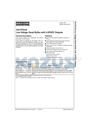 74LVTH125 datasheet - Low Voltage Quad Buffer with 3-STATE Outputs