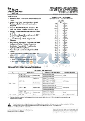 74LVTH162244ZRDR datasheet - 3.3-V ABT 16-BIT BUFFERS/DRIVERS WITH 3-STATE OUTPUTS
