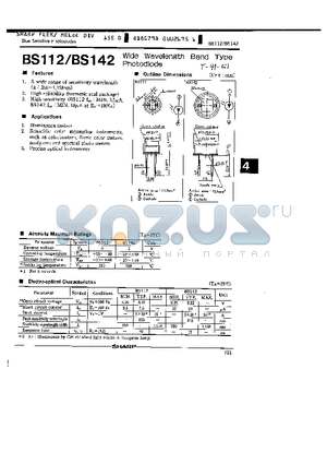 BS112 datasheet - WIDE WAVELENGTH BAND TYPE PHOTODIODE